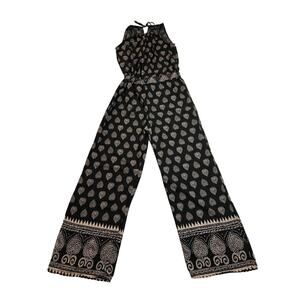 Romeo & Juliet Couture Sleeveless Boho Print Jumpsuit Size Small NEW Indie